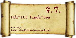 Hüttl Timótea névjegykártya